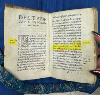 1. Tobacco in Nahuatl is picietl meaning little [fragrant tobacco] perfume 2. Tobacco used by Native people to cure a headache (1571)