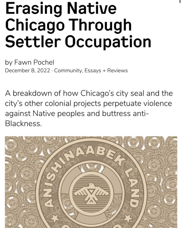 LINK IN BIO: Instead of upholding settler colonialism and celebrating “Chicago’s bday” go read this by friend @ndn_emo_trash 📚💚 published over at @sixtyinchesfromcenter 

Read: https://sixtyinchesfromcenter.org/erasing-native-chicago-through-settler-occupation/